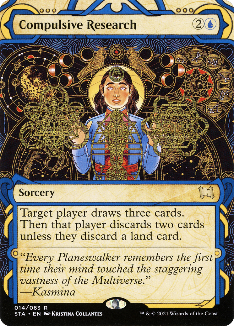 Compulsive Research (STA-014) - Strixhaven Mystical Archive: (Showcase) (Borderless) Foil