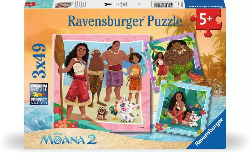 Ravensburger: Disney Moana 2: Off to New Adventures 3x49pc