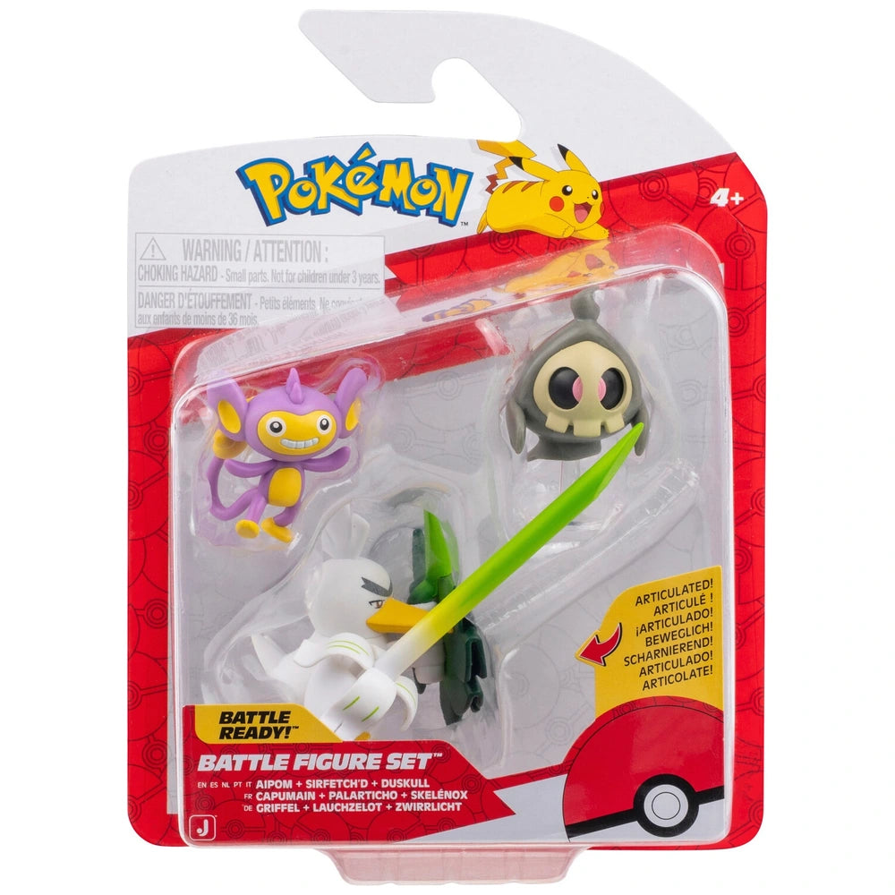 Pokemon: Battle Figure 3 Pack - Aipom & Sirfetch'd & Duskull