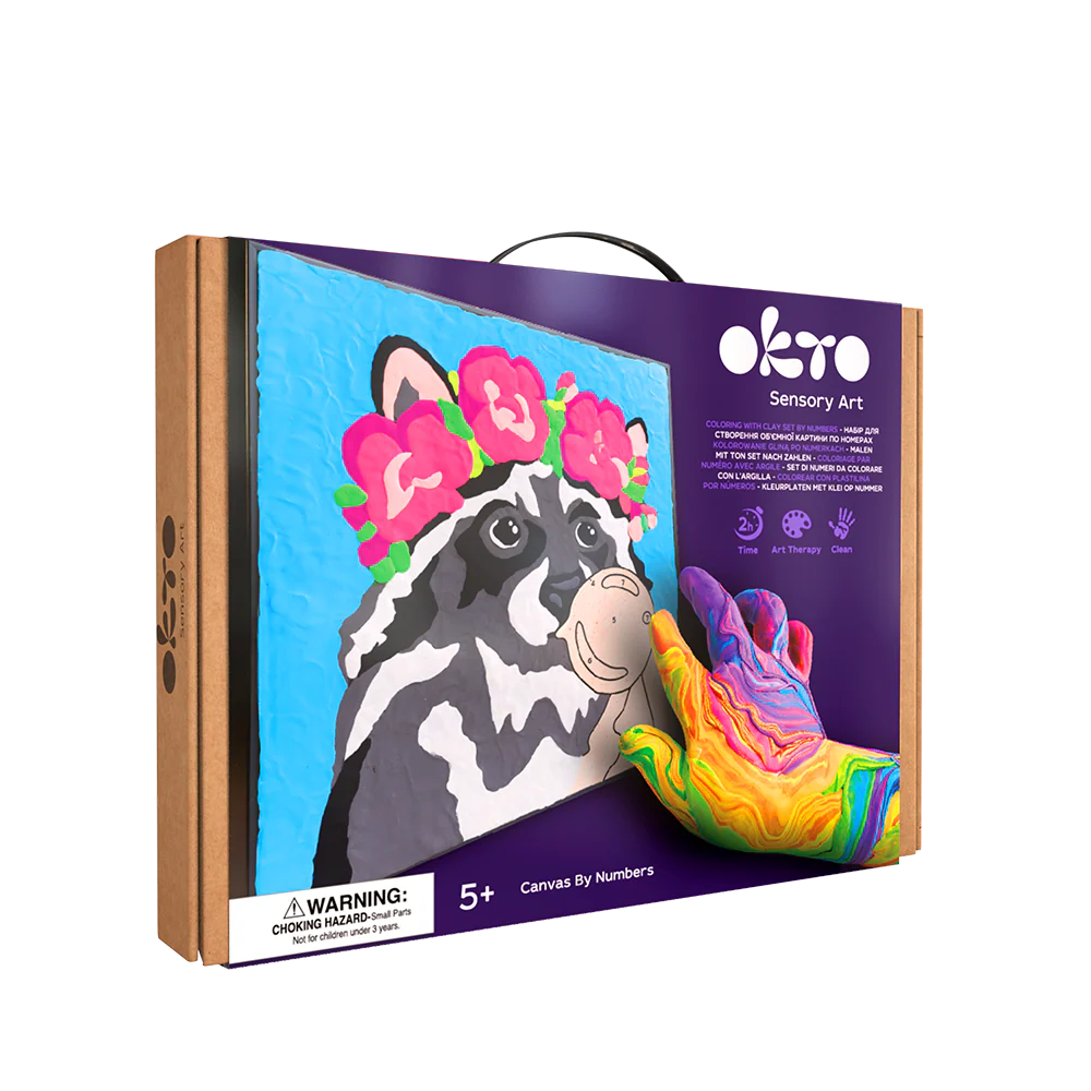 Okto Colour by Numbers with Clay 29x29cm: Raccoon