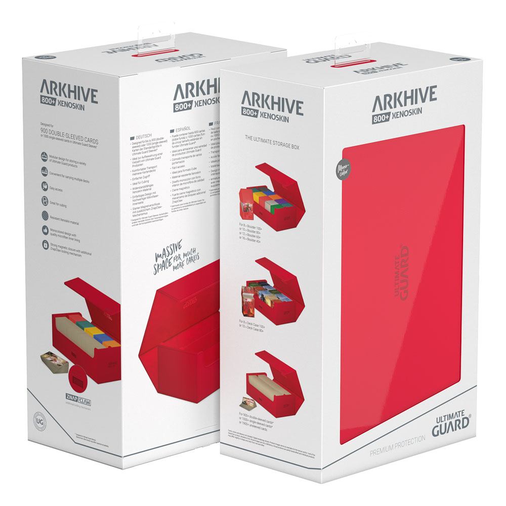 Ultimate Guard: Arkhive Flip Case 800+ Standard Size XenoSkin Monocolour Red Deck Box