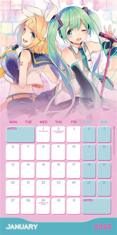 Hatsune Miku: 2025 Square Wall Calendar