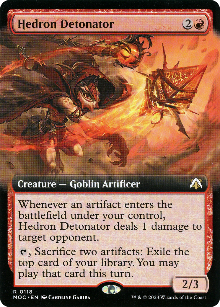 Hedron Detonator (Extended Art) (MOC-118) - March of the Machine Commander: (Extended Art) Foil