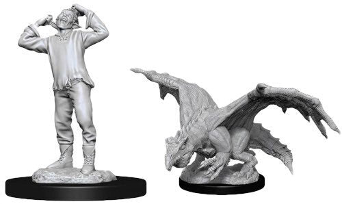Nolzur's Marvelous Miniatures: Green Dragon Wyrmling and Afflicted Elf