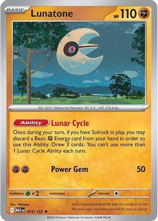 Lunatone (Non-Holo) 074/132 Deck Exclusives - Rare