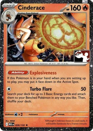 Cinderace (Cosmos Holo) 028/132 - Holofoil Prize Pack Series Cards - Rare