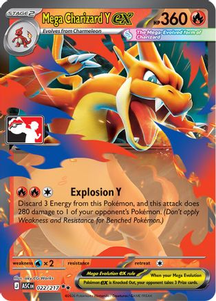 Mega Charizard Y ex 022/217 - Holofoil Prize Pack Series Cards - Double Rare