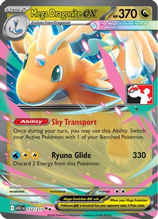 Mega Dragonite ex 152/217 - Holofoil Prize Pack Series Cards - Double Rare