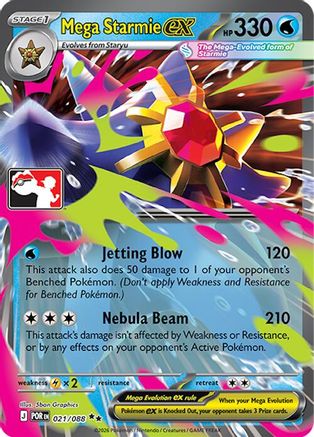 Mega Starmie ex 021/088 - Holofoil Prize Pack Series Cards - Double Rare