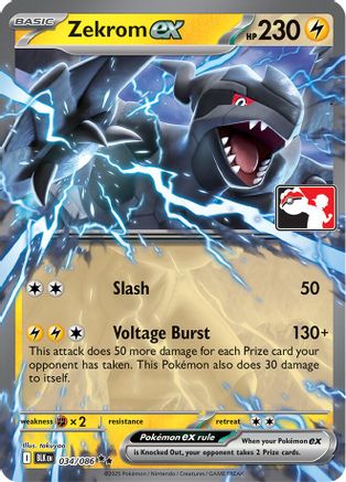 Zekrom ex (Right Stamp) 034/086 - Holofoil Prize Pack Series Cards - Double Rare