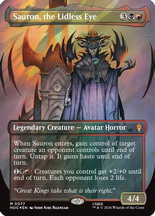 Sauron, the Lidless Eye (Borderless) (Surge Foil) (HOC-077) - The Hobbit: Eternal-Legal