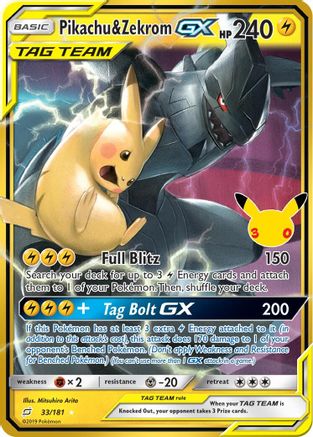 Pikachu & Zekrom GX 033/181 - Holofoil ME 30th Celebration Classic Collection - Classic Collection