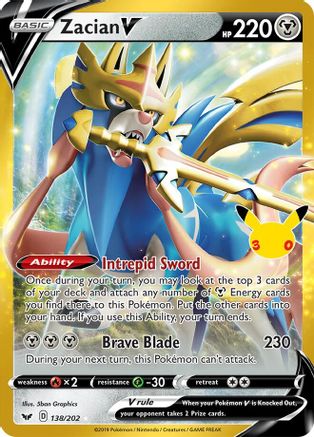 Zacian V 138 - Holofoil ME 30th Celebration Classic Collection - Classic Collection