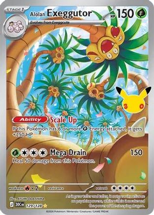 Alolan Exeggutor 129/128 - Holofoil ME 30th Celebration - Illustration Rare