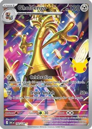 Gholdengo 142/128 - Holofoil ME 30th Celebration - Illustration Rare