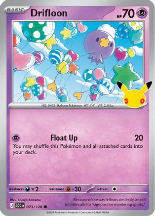 Drifloon 073/128 - Holofoil ME 30th Celebration - Common