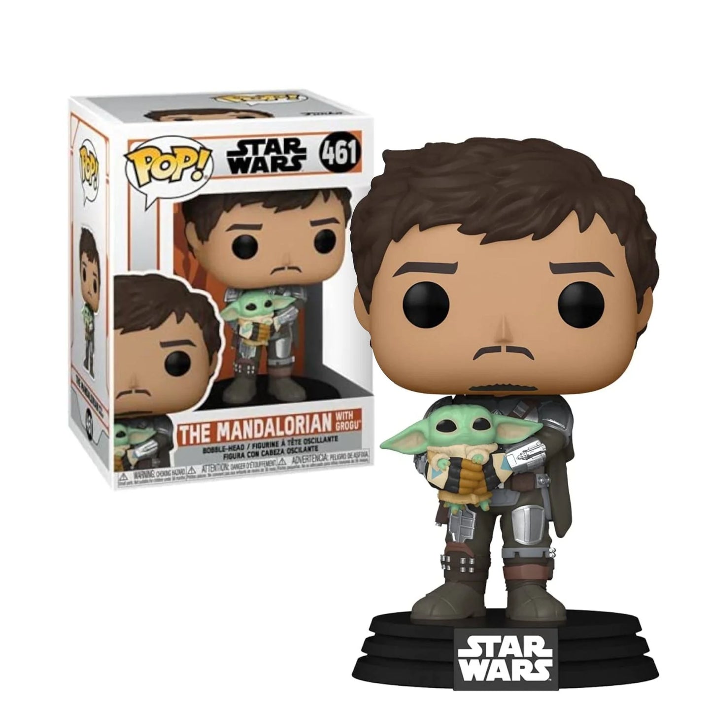 Funko: Star Wars The Mandalorian - The Mandalorian with Grogu 461 Pop!
