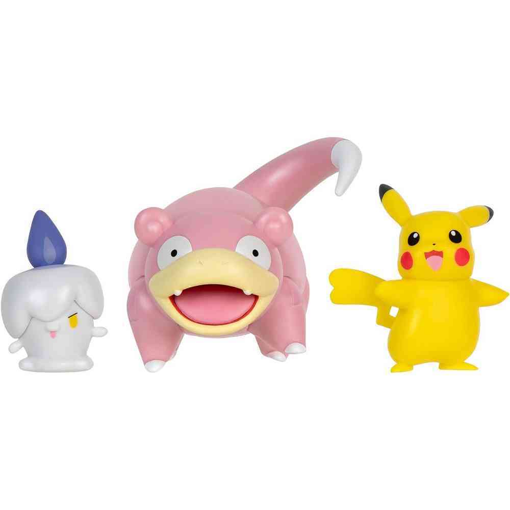 Pokémon: 2" & 3" Battle Figure 3 Pack Slowpoke, Litwick & Pikachu