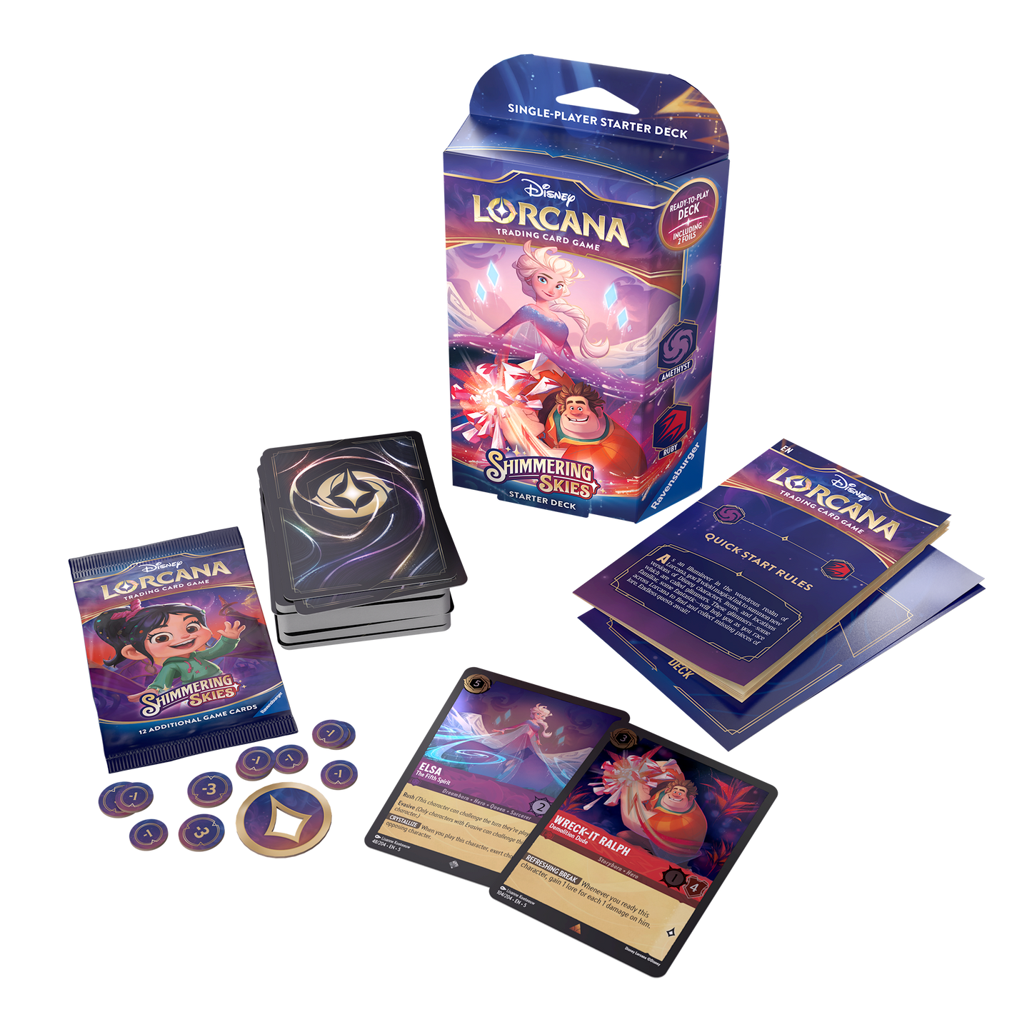 Disney Lorcana: S5 Shimmering Skies Starter Deck: Amethyst & Ruby