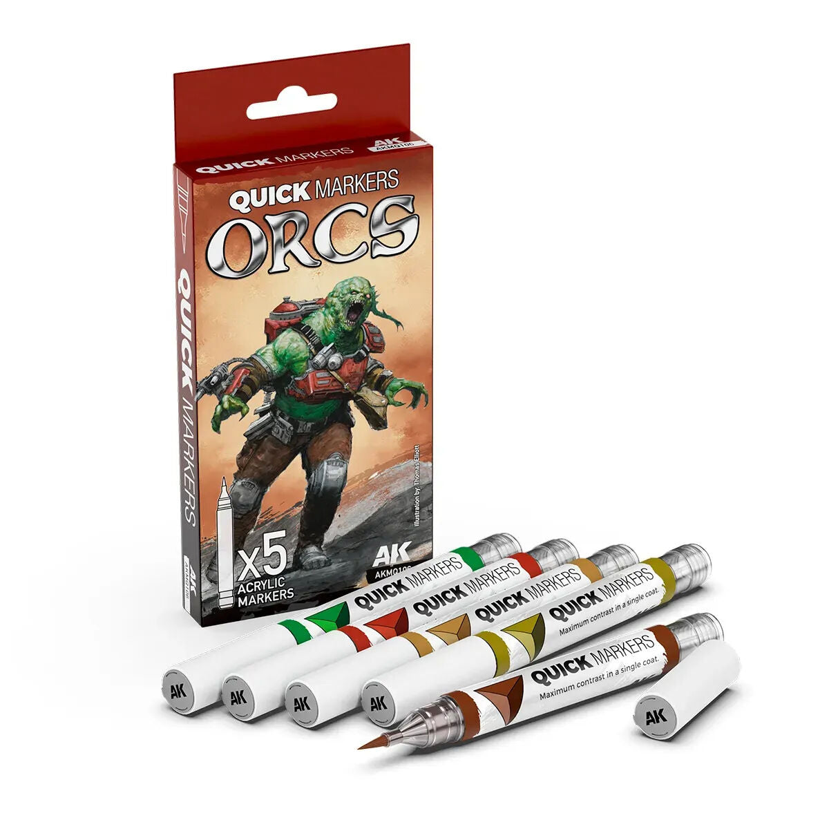 AK Interactive: Quick Marker Set - Orcs (5 Colour Set)