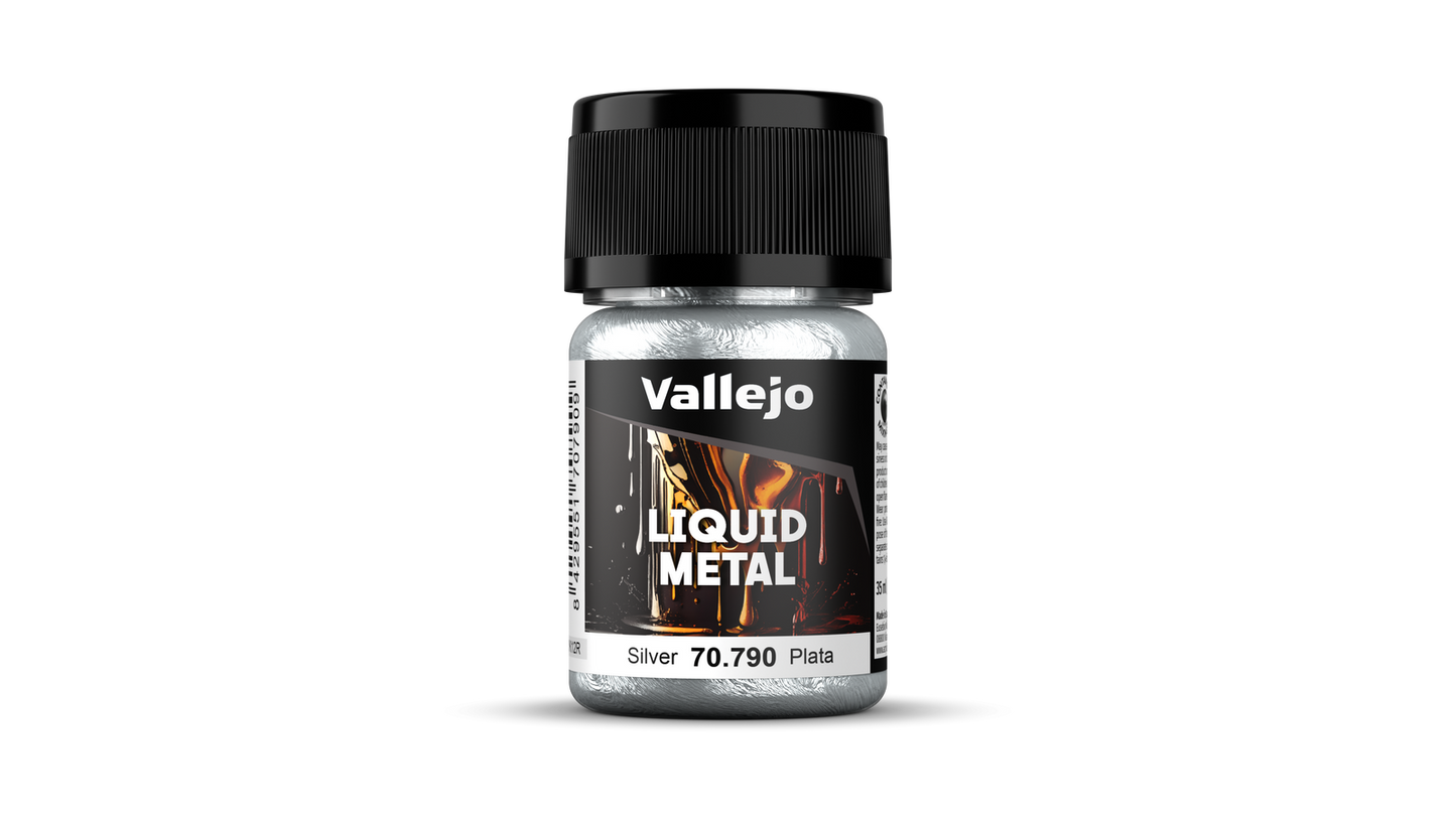 Vallejo Liquid Metal Silver - 35 ml Alcohol-based Metallic Paint