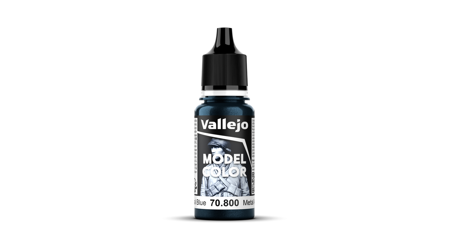 Vallejo: Model Colour #204 - Gunmetal Blue - 18 ml Metallic Acrylic Paint