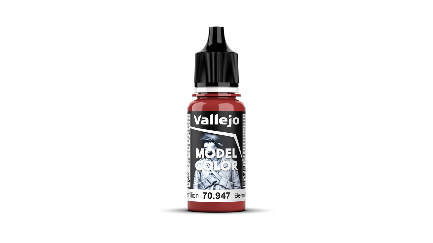 Vallejo: Model Colour #038 - Dark Vermilion - 18 ml Matt Acrylic Paint