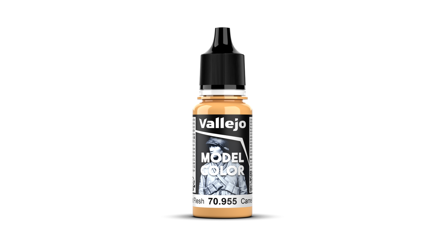 Vallejo: Model Colour #017 - Flat Flesh - 18 ml Matt Acrylic Paint