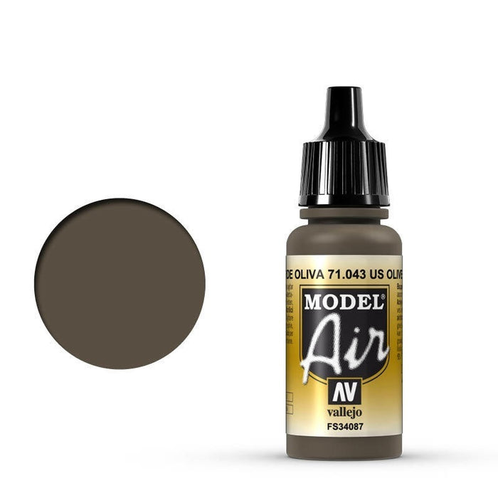 Vallejo: Model Air US Olive Drab 17 ml Acrylic Airbrush Paint