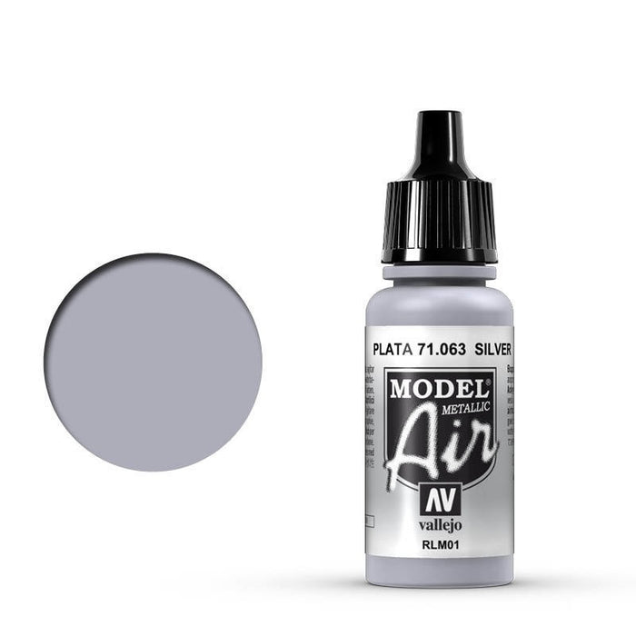 Vallejo: Model Air Silver RLM 01 17 ml Acrylic Airbrush Paint