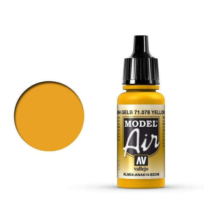 Vallejo: Model Air Yellow RLM04 17 ml Acrylic Airbrush Paint