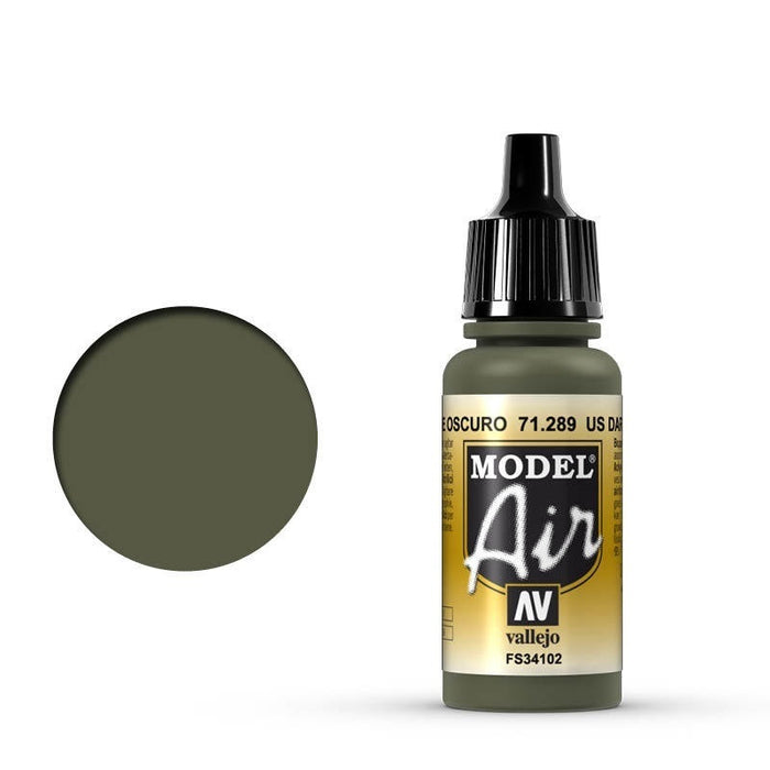 Vallejo: Model Air US Dark Green 17 ml Acrylic Airbrush Paint
