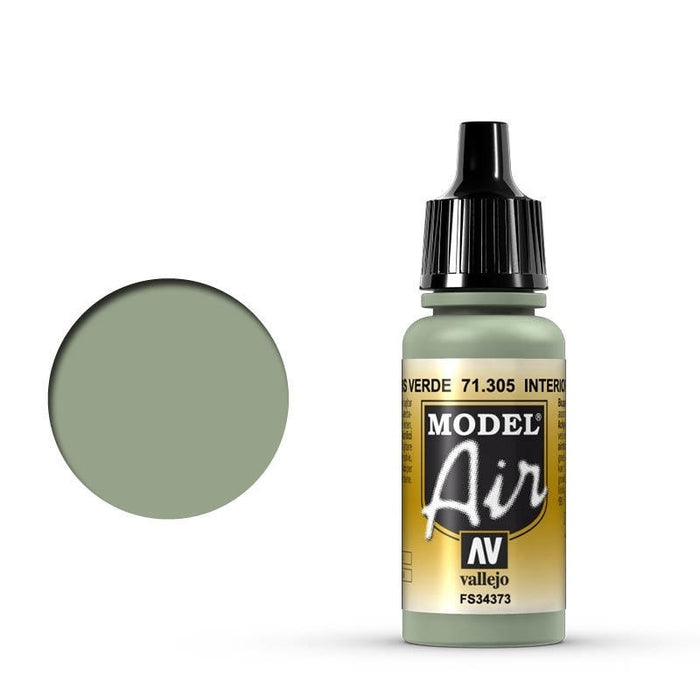 Vallejo: Model Air Interior Grey Green 17 ml Acrylic Airbrush Paint