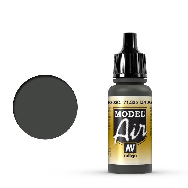 Vallejo: Model Air IJN Dark Black Green 17 ml Acrylic Airbrush Paint