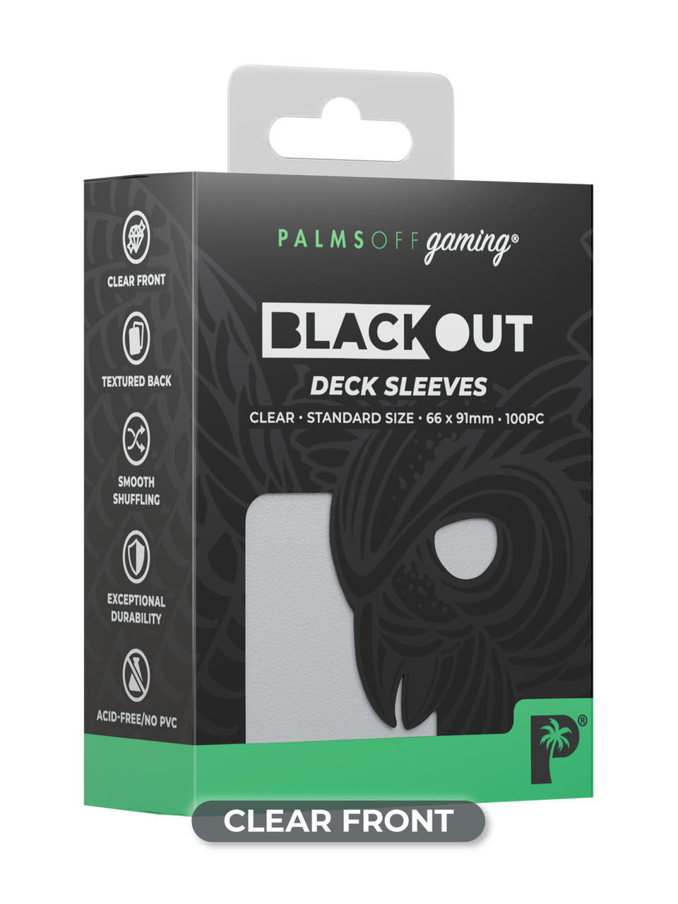 Palms Off: Blackout Deck Sleeves - Standard 100pc - Clear