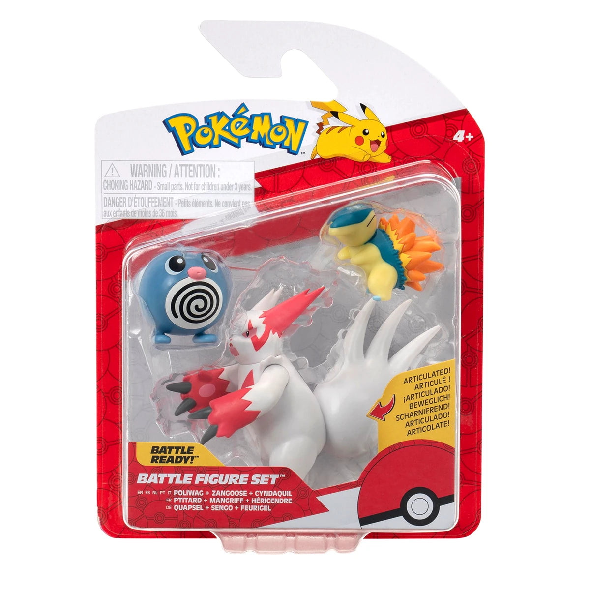 Pokemon: Battle Feature Figure - Poliwag, Zangoose, Cyndaquil