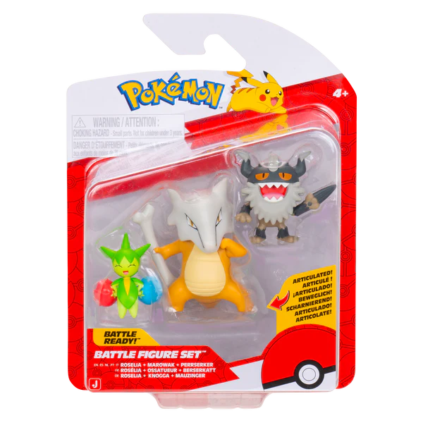 Pokemon: Battle Figure 3 Pack - Roselia & Marowak & Perrserker