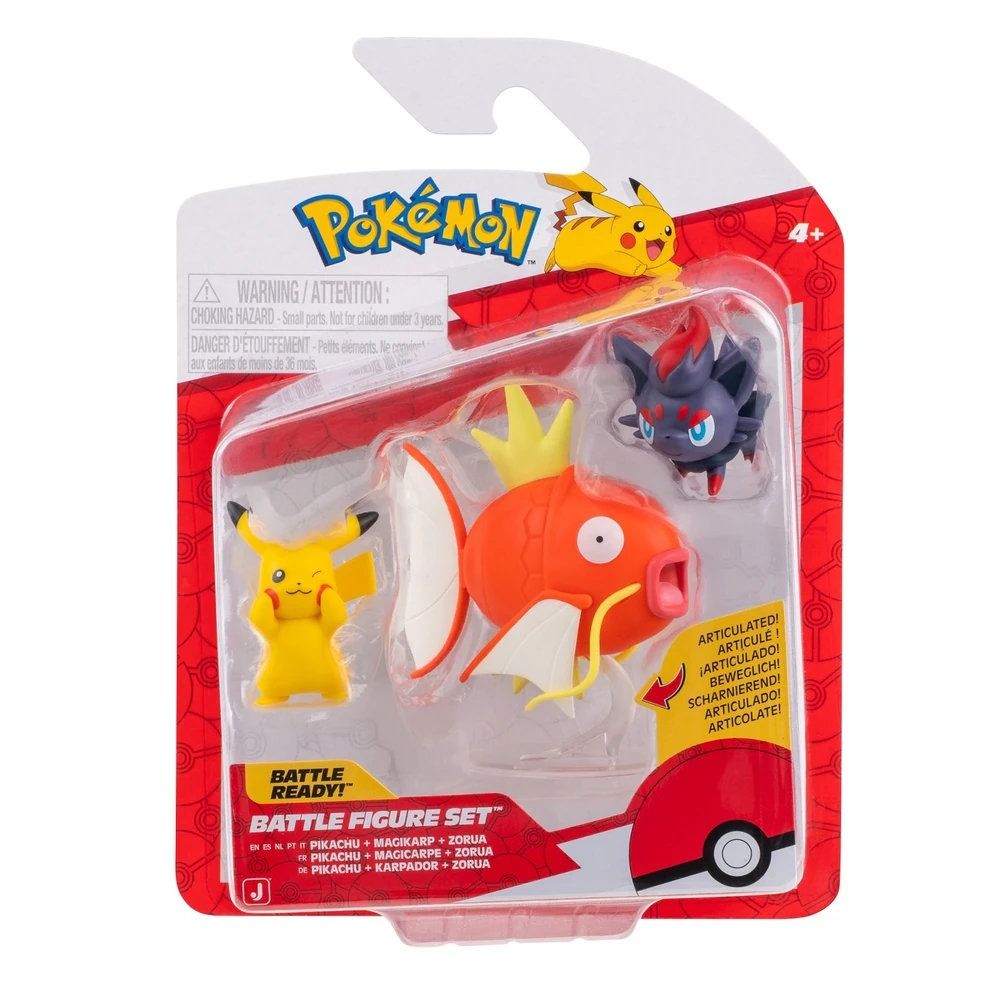 Pokemon: Battle Figure 3 Pack - Pikachu & Magikarp & Zorua