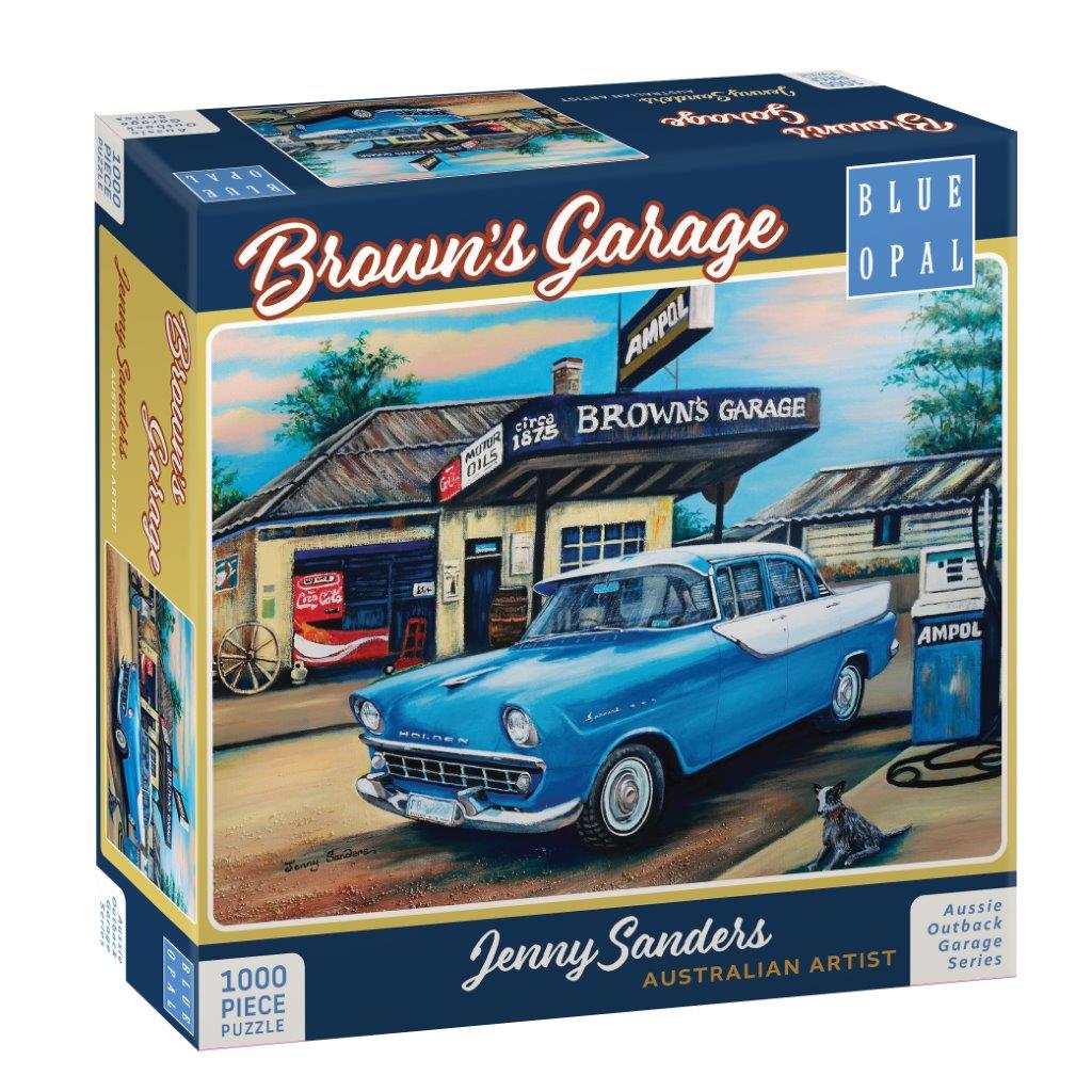 Blue Opal: Brown's Garage 1000pc - Jenny Sanders