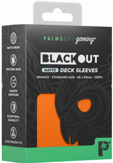 Palms Off: Blackout Deck Sleeves - Standard 100pc - Matte Orange