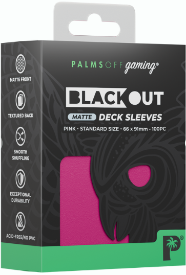 Palms Off: Blackout Deck Sleeves - Standard 100pc - Matte Pink