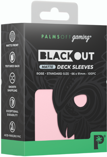 Palms Off: Blackout Deck Sleeves - Standard 100pc - Matte Rose
