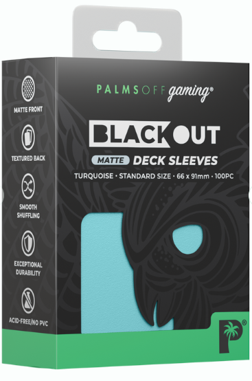 Palms Off: Blackout Deck Sleeves - Standard 100pc - Matte Turquoise