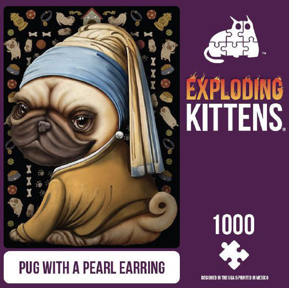 Exploding Kittens: Puzzle - Pug with a Pearl Earring 1000pcs