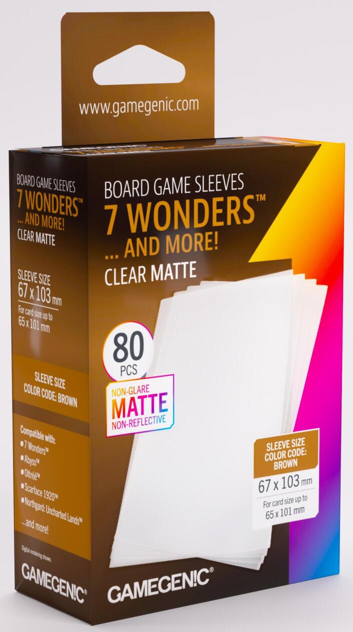 Gamegenic: Matte Board Game Sleeves: Size Code BROWN (67mm x 103mm) (80)