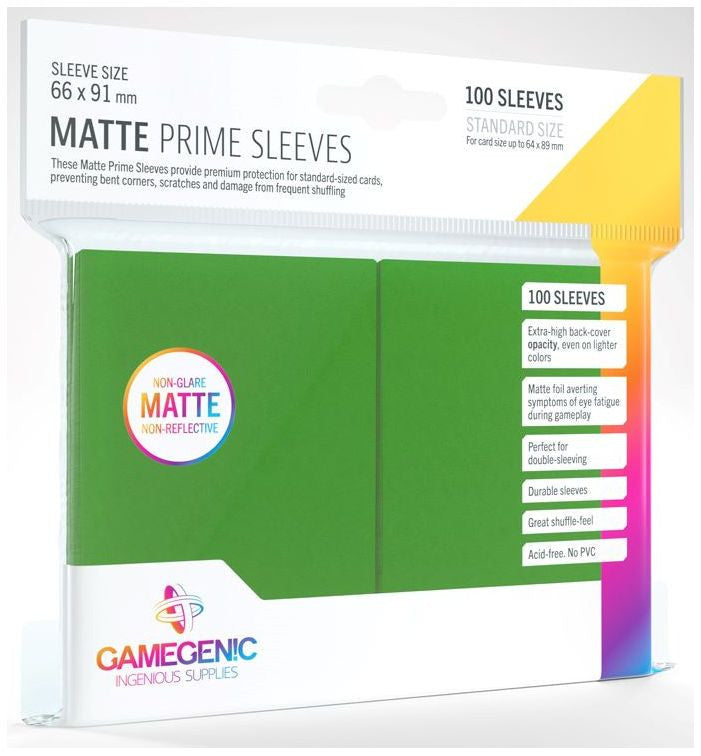 Gamegenic: Matte Prime 100ct Green Sleeves (66x91mm)