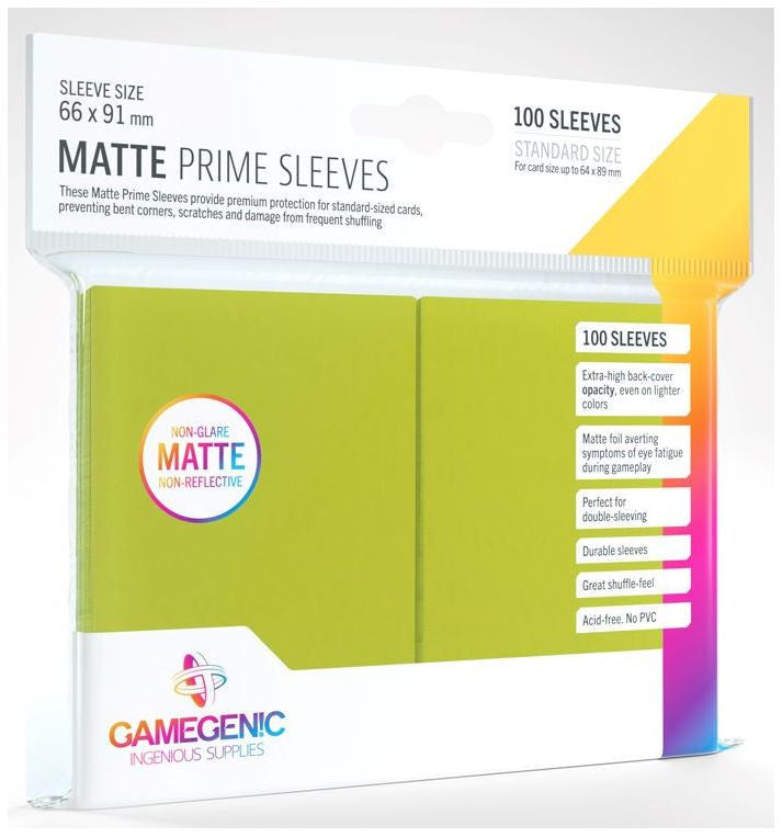 Gamegenic: Matte Prime 100ct Lime Sleeves (66x91mm)