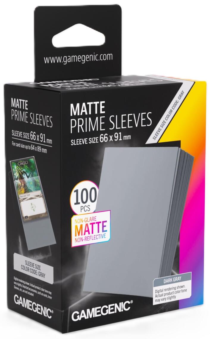 Gamegenic: Matte Prime 100ct Dark Gray Sleeves (66x91mm)