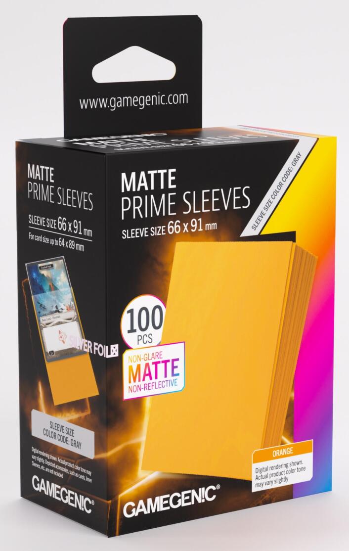 Gamegenic: Matte Prime 100ct Orange Sleeves (66x91mm)