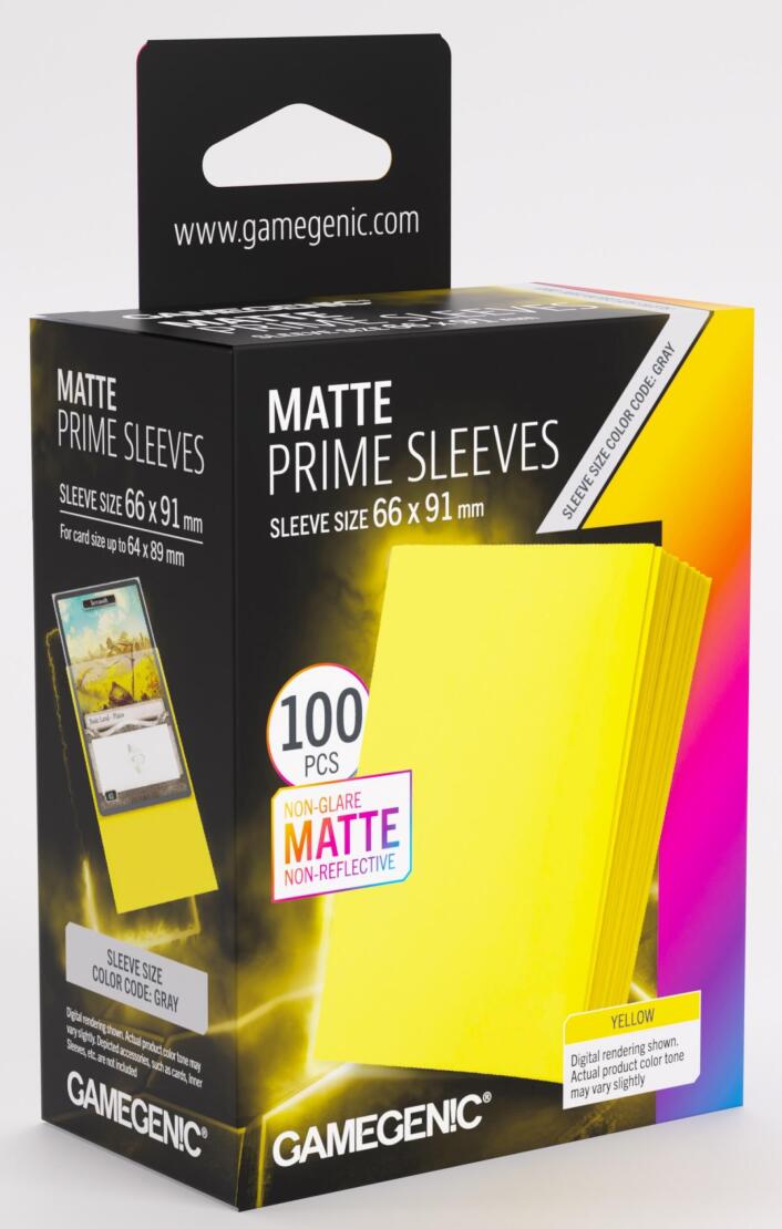 Gamegenic: Matte Prime 100ct Yellow Sleeves (66x91mm)